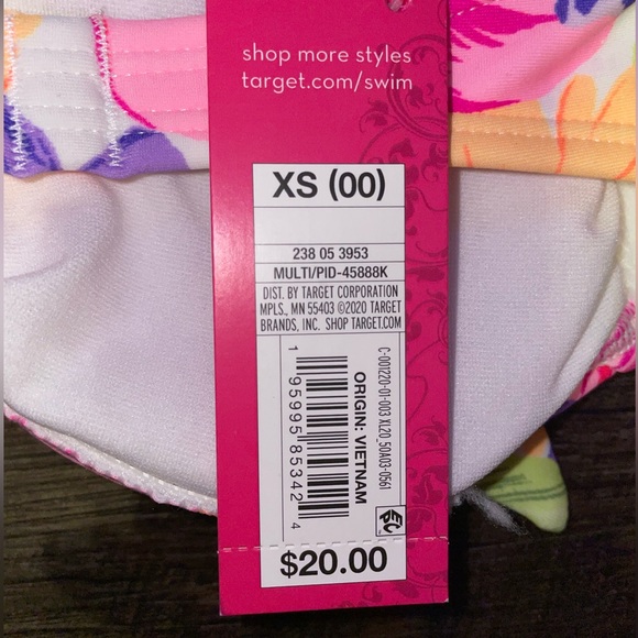 XS Floral Bandeau Swim Top - Picture 3 of 5